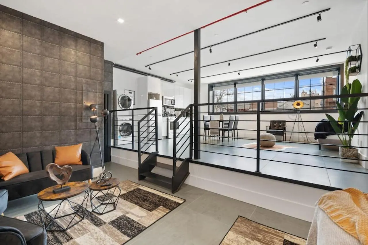 ניו יורק Deluxe Open Concept Loft With Rooftop & Shore Nearby At 